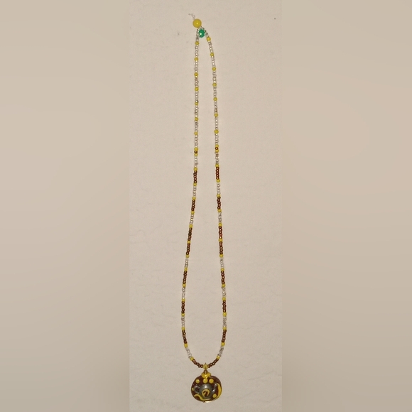 Magical Teapot Talisman in Brown and yellow emblem necklace - Picture 5 of 5